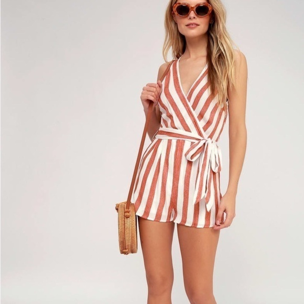 Lulu’s Pier Pleasure Red and White Striped Romper